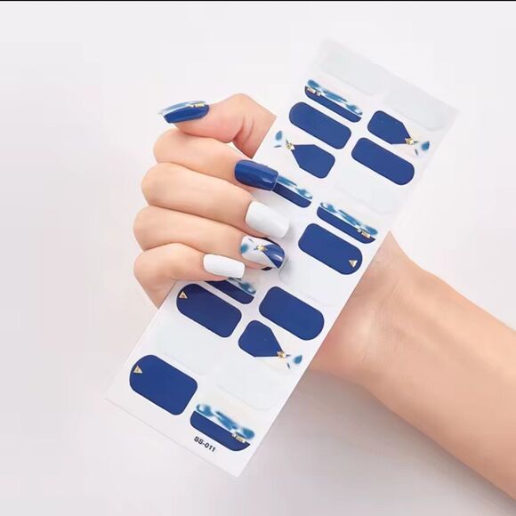 5 Pack Adhesive Finger nail Polish Wraps Stickers Flower Marbling Nail Strips - Picture 6 of 11